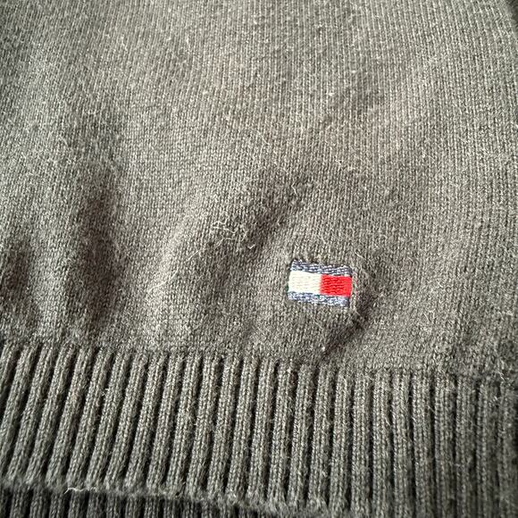 Retro Tommy Hilfiger Short Sleeve Top Logo Tape Sweater Knit Y2K Blokette Sz XL - Picture 9 of 13